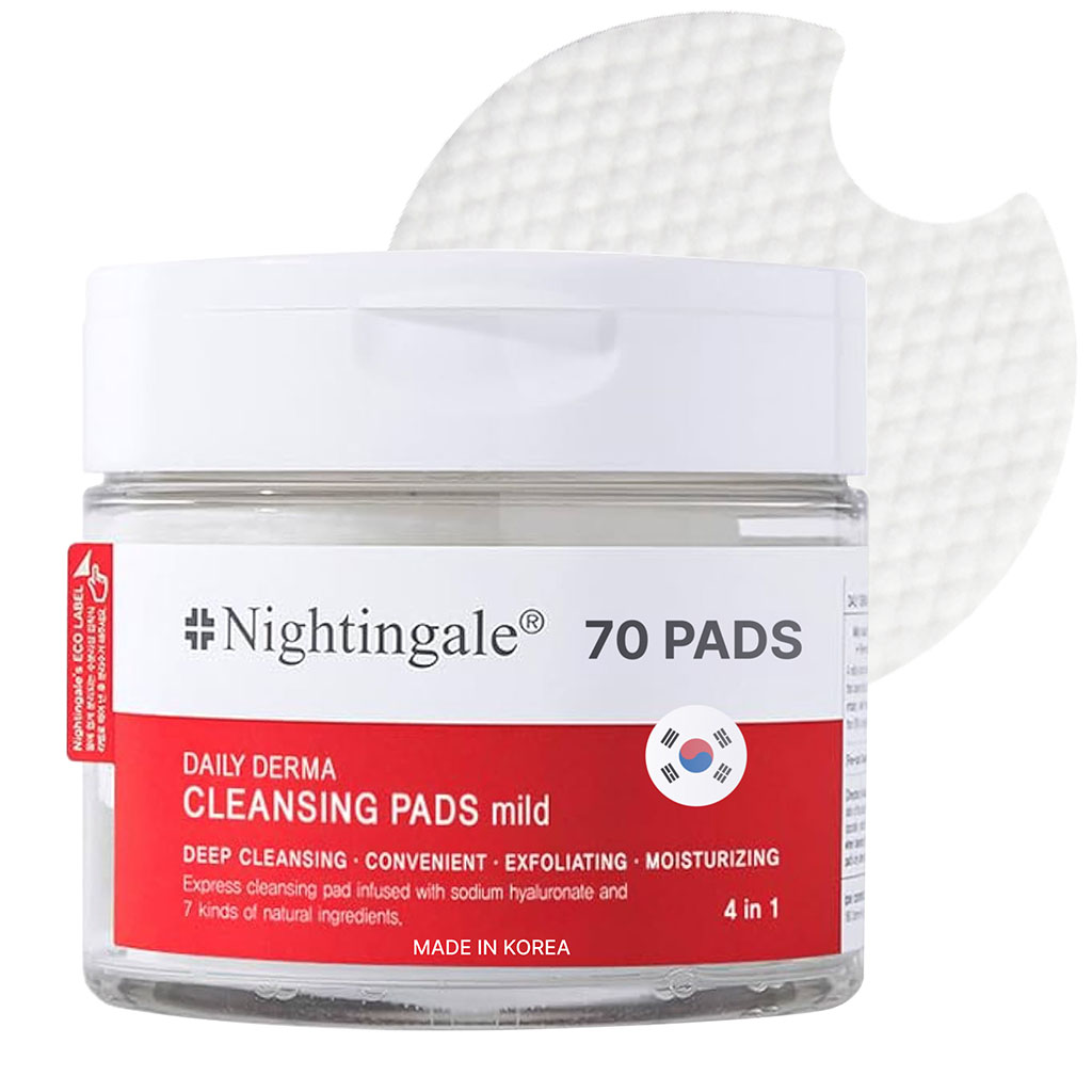 Nightingale Daily Derma Deep Facial Cleansing Pads For All Skin Types 270ml, Pack of 70’s
