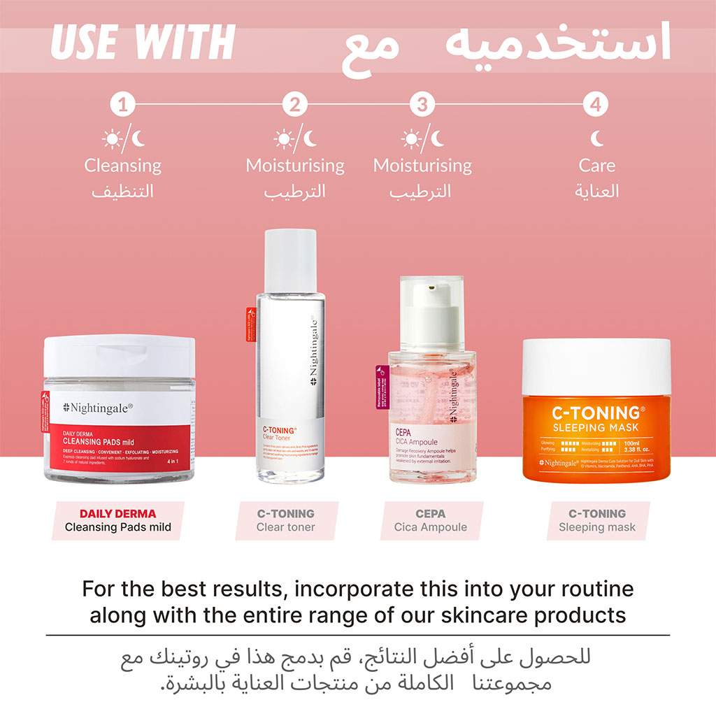 Nightingale Daily Derma Deep Facial Cleansing Pads For All Skin Types 270ml, Pack of 70’s