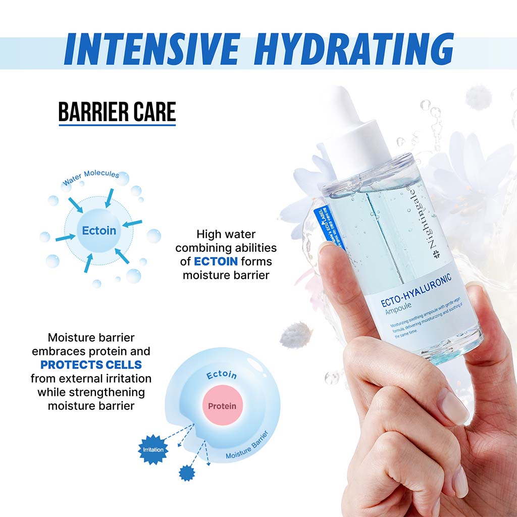 Nightingale Ecto Hyaluronic Moisturizing & Soothing Facial Ampoule Serum For All Skin Types 50ml 