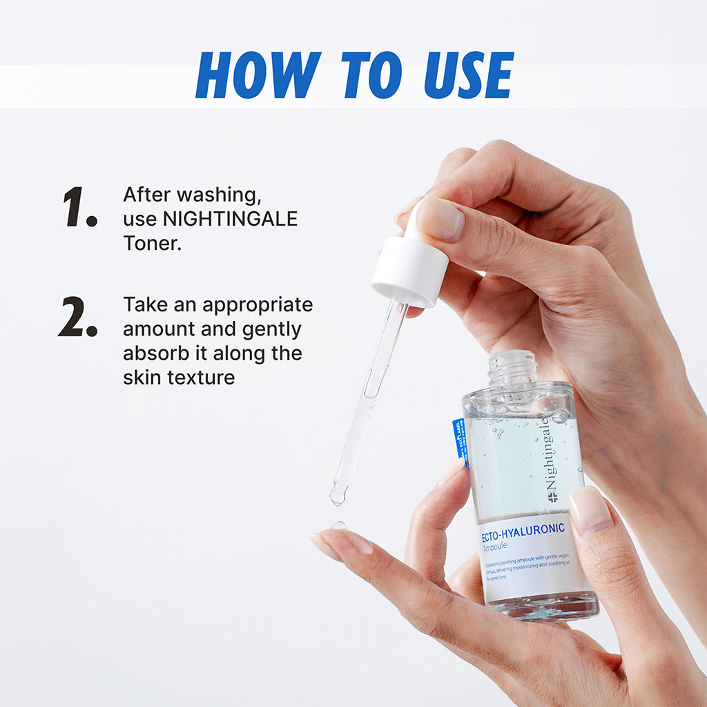 Nightingale Ecto Hyaluronic Moisturizing & Soothing Facial Ampoule Serum For All Skin Types 50ml 