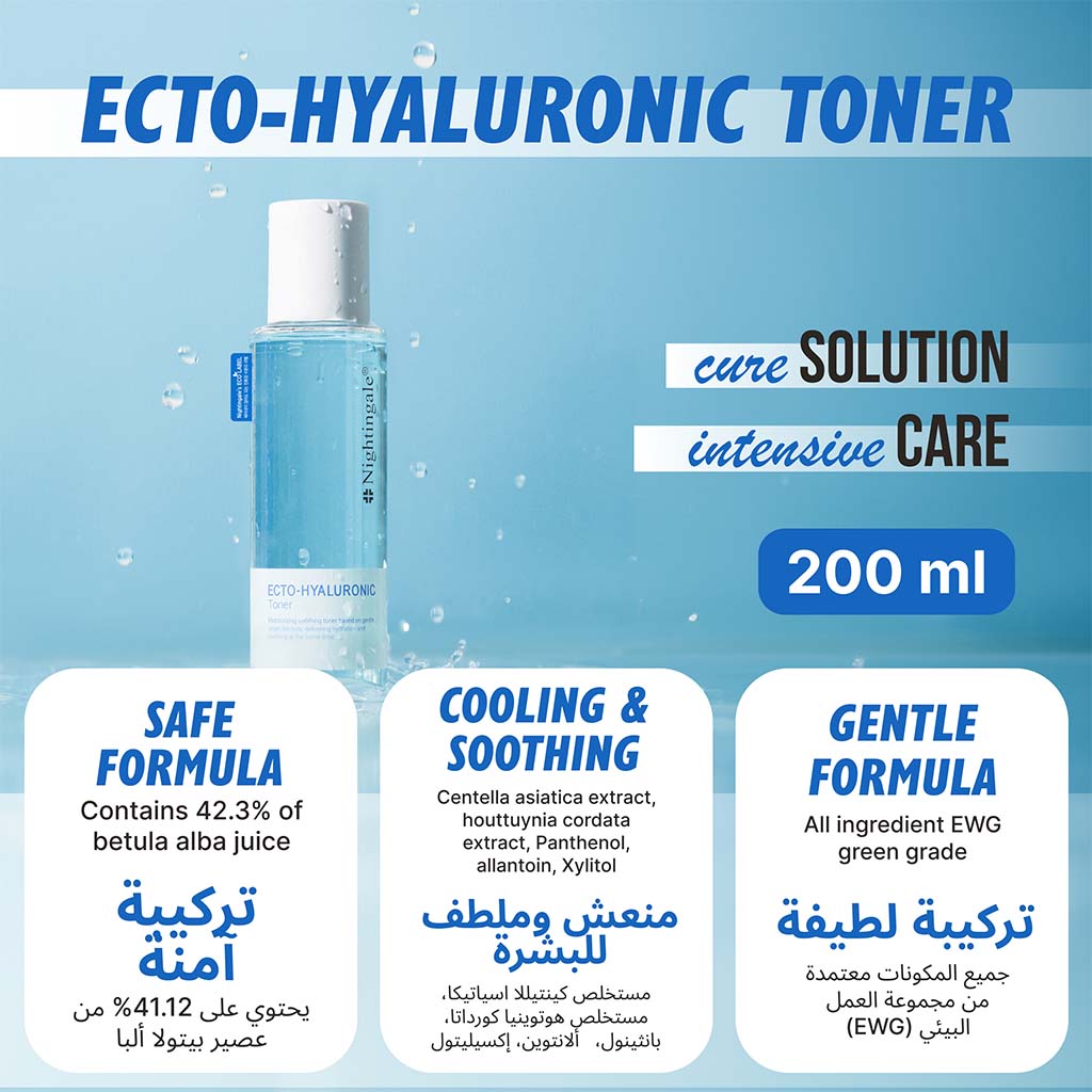 Nightingale Ecto Hyaluronic Moisturizing & Soothing Facial Toner For All Skin Types 200ml 