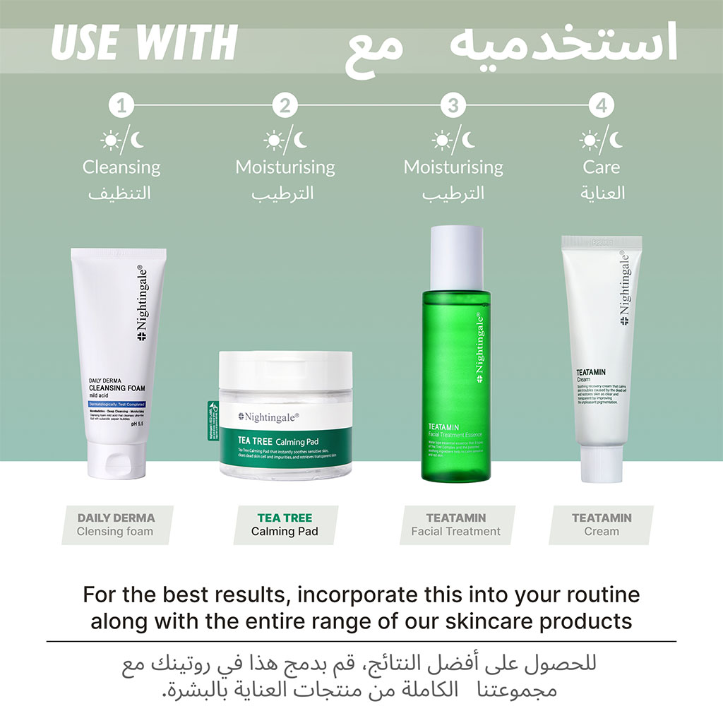 Nightingale Tea Tree Calming Facial Cleansing Pads For Sensitive Skin, Pack of 60’s