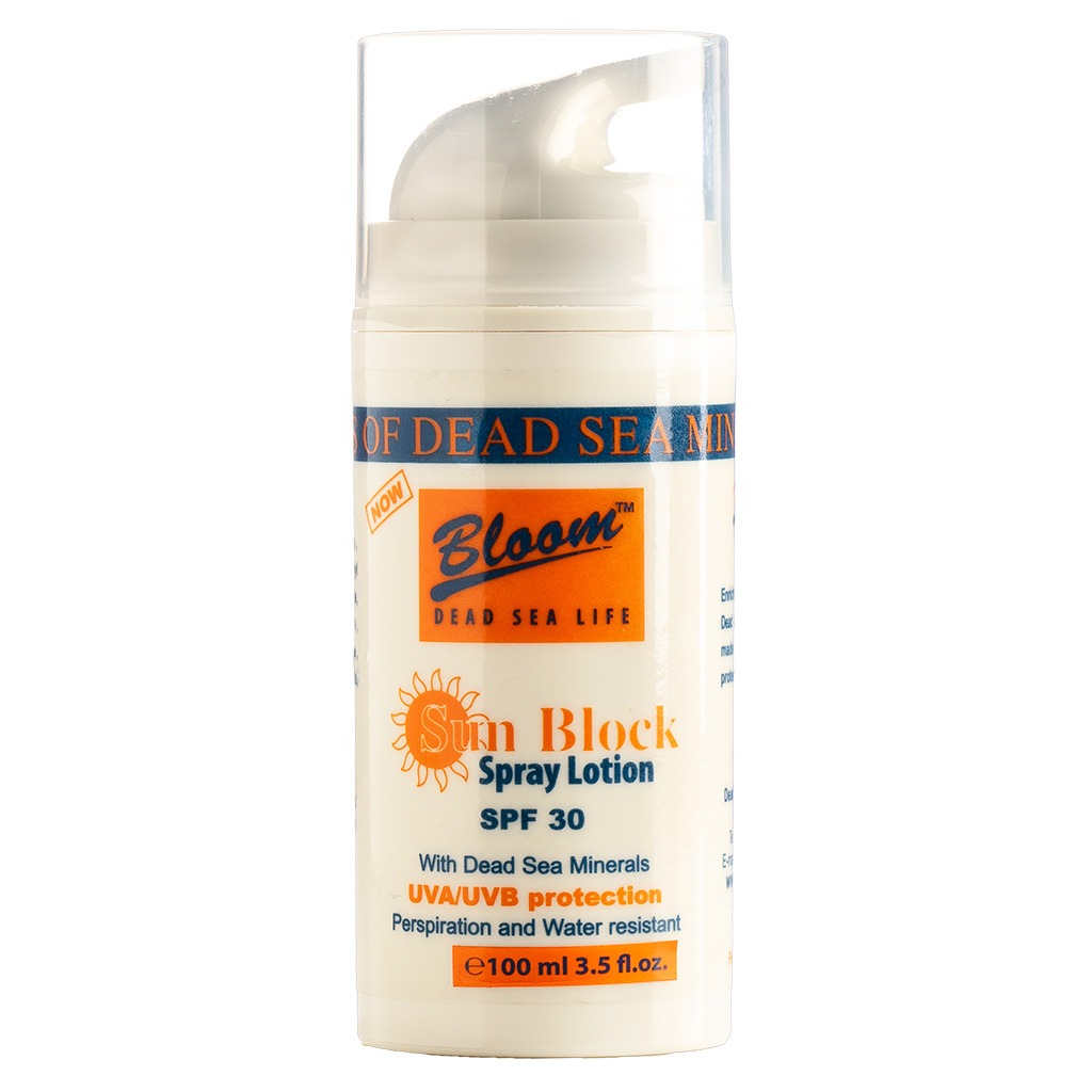 Bloom Dead Sea Life SPF30 Water Resistant Sunblock Spray Lotion 100ml 