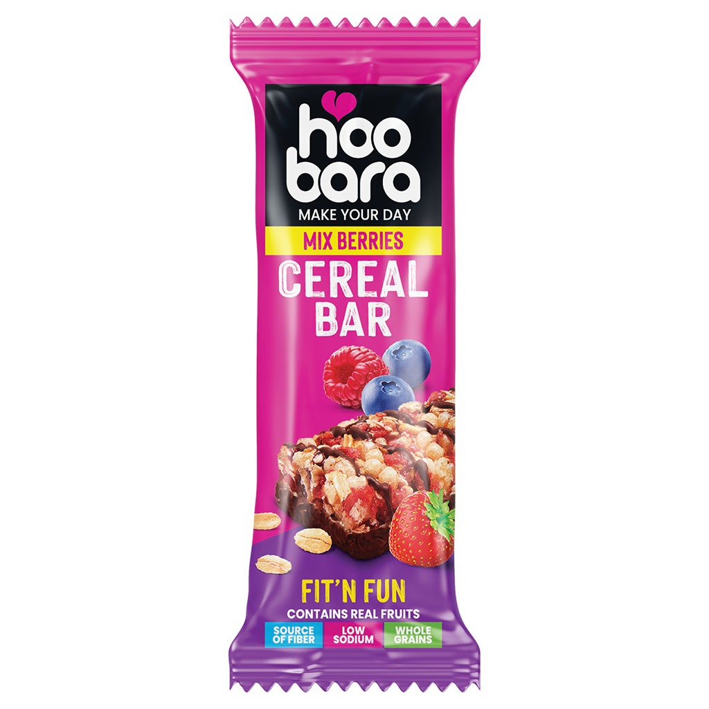 Hoobara Fit N Fun Mix Berries Cereal Bar With Real Fruits 30g
