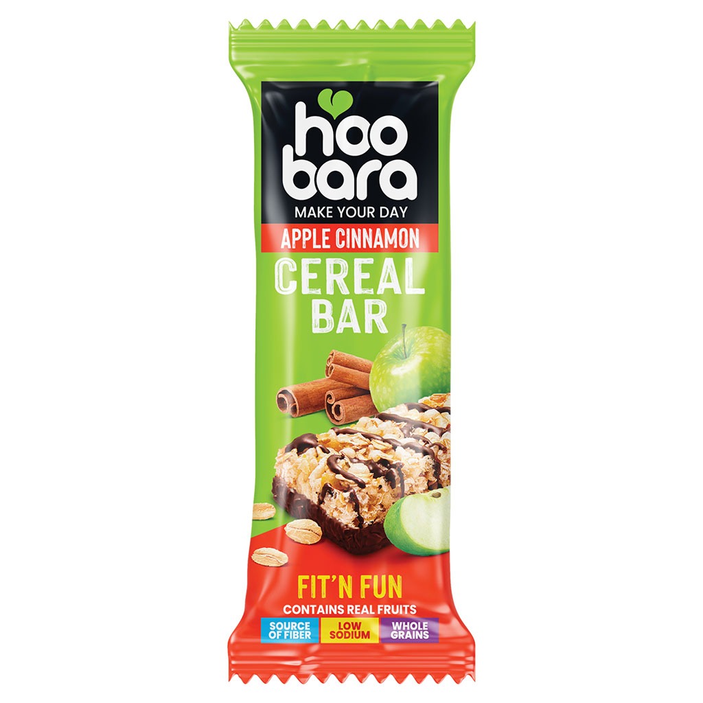 Hoobara Fit N Fun Apple Cinnamon Cereal Bar With Real Fruits 30g