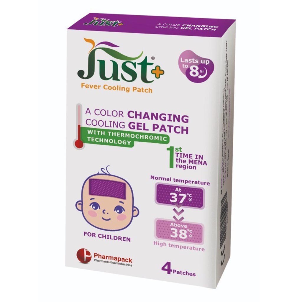 Just+ Color Changing Fever Cooling Gel Patch For Children, Pack of 4’s