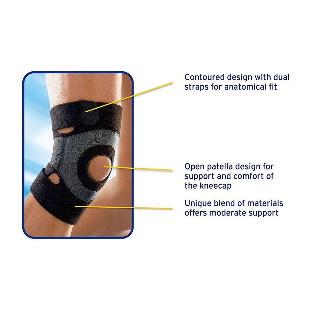 Futuro Sport Knee Performance Support For Left/Right Knee, Medium, Black Color, Pack of 1’s