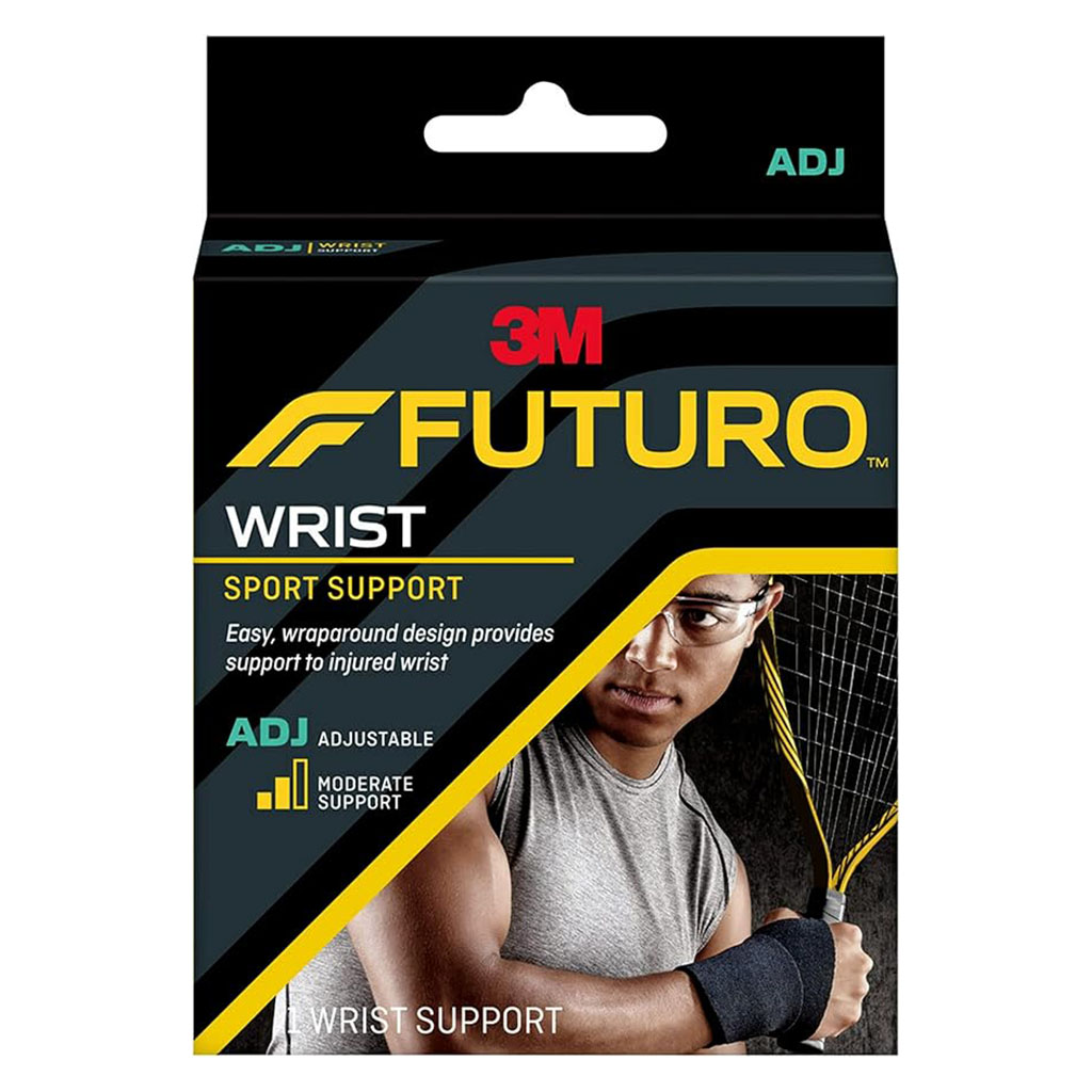 Futuro Sport Adjustable Wrist Support For Left/Right Wrist, Moderate Support, Black Color, One Size, Pack of 1's