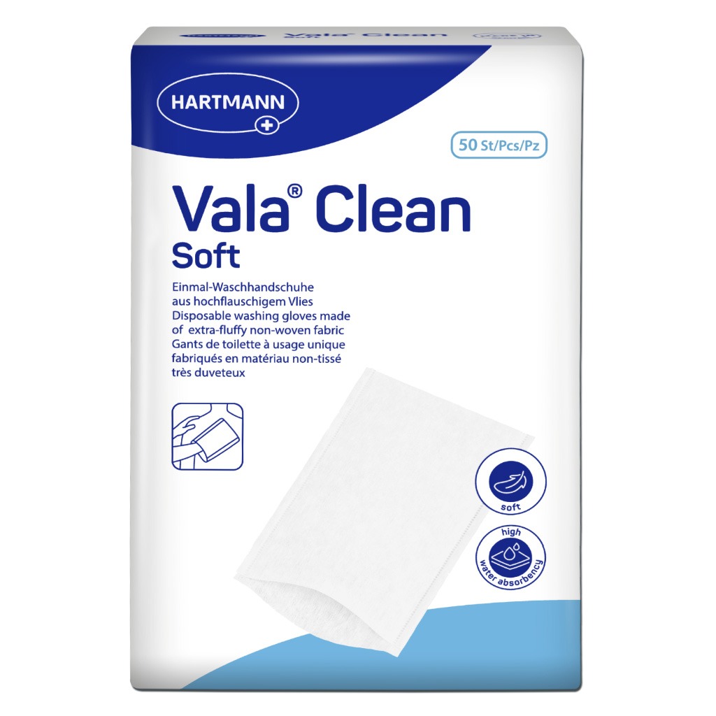 Hartmann MoliCare Vala Clean Soft Disposable Washing Gloves, Pack of 50’s