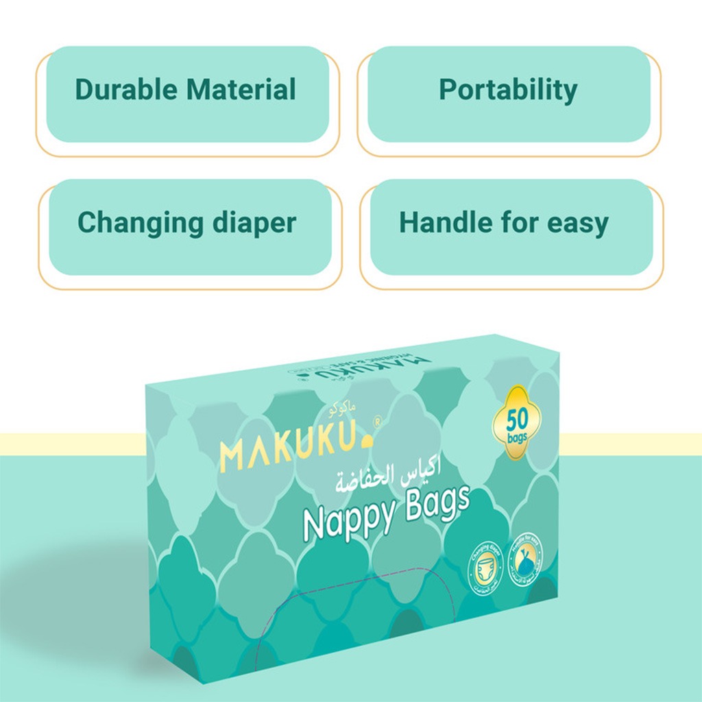 Makuku Baby Nappy Disposal Bags, Pack of 50’s