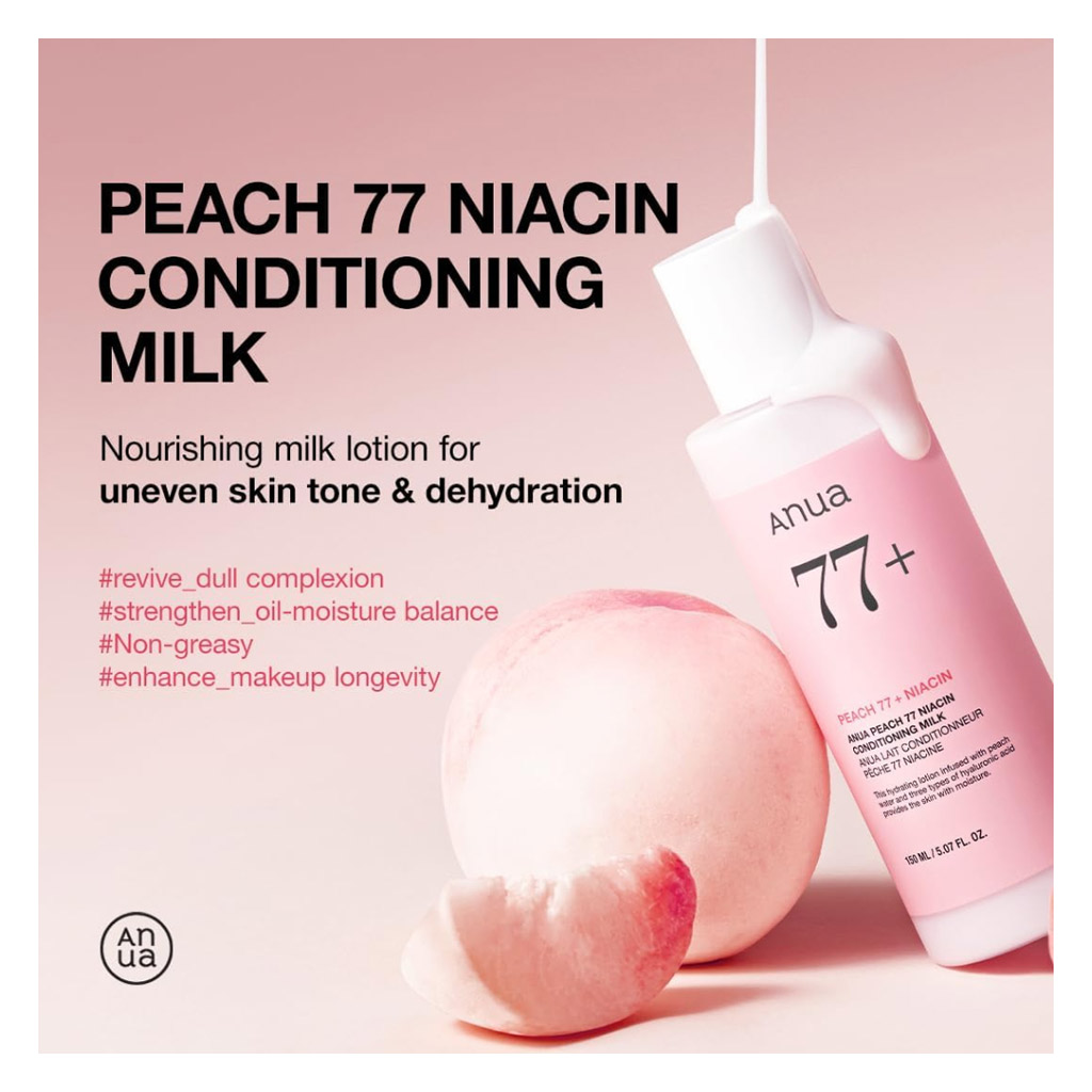 Anua Peach 77% Niacin Conditioning Milk For Hydrating & Radiant Skin 150ml