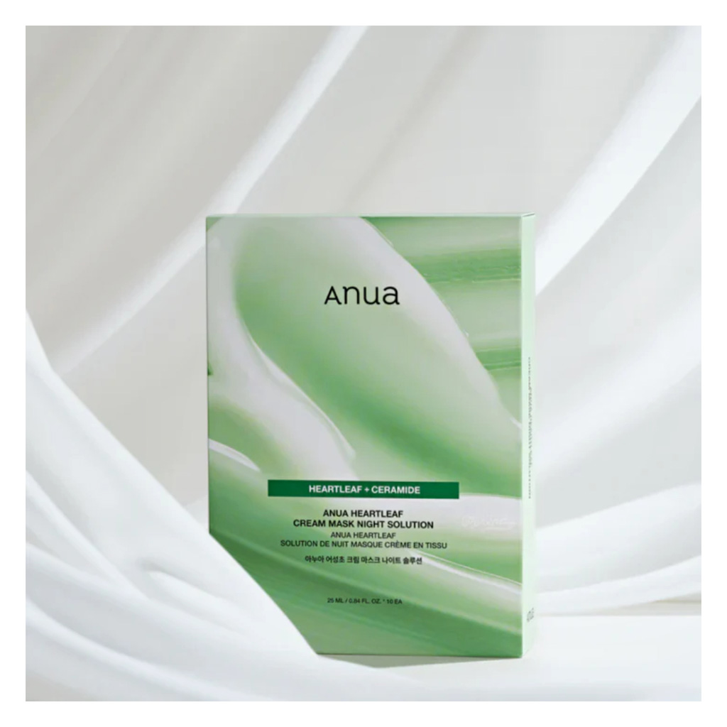 Anua Heartleaf Night Solution Face Cream Sheet Mask 25ml, Pack of 10’s 