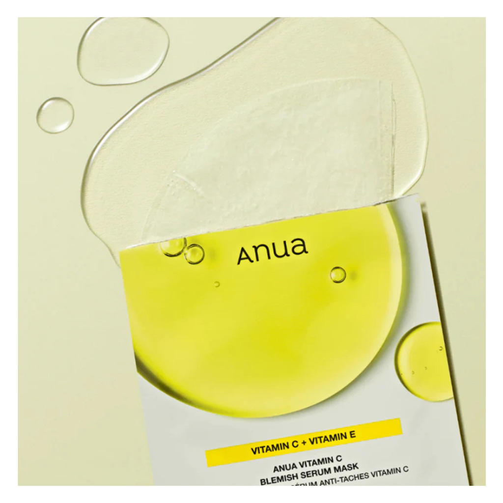 Anua Green Lemon Vitamin C Anti Blemish Serum Face Sheet Mask, Pack of 10’s