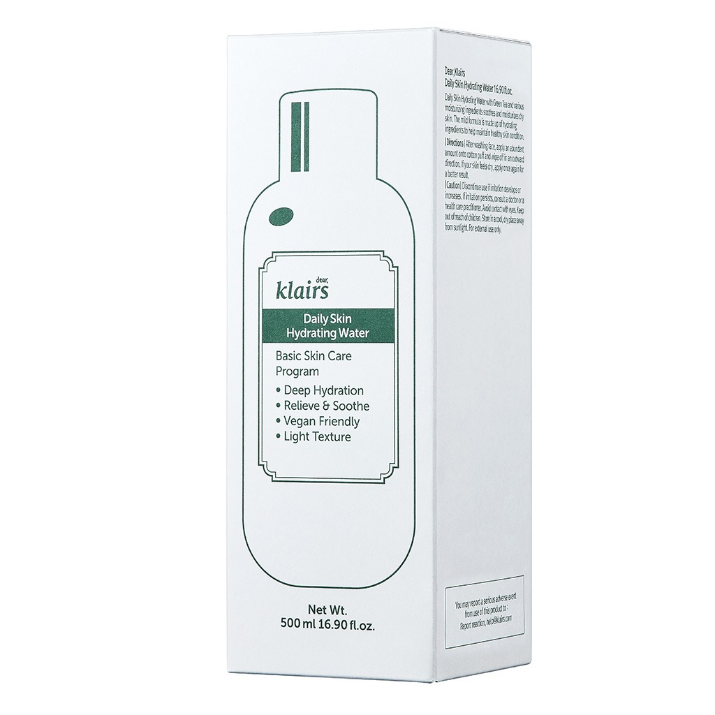 Dear Klairs Daily Skin Hydrating Water With Green Tea For Face & Body 500ml