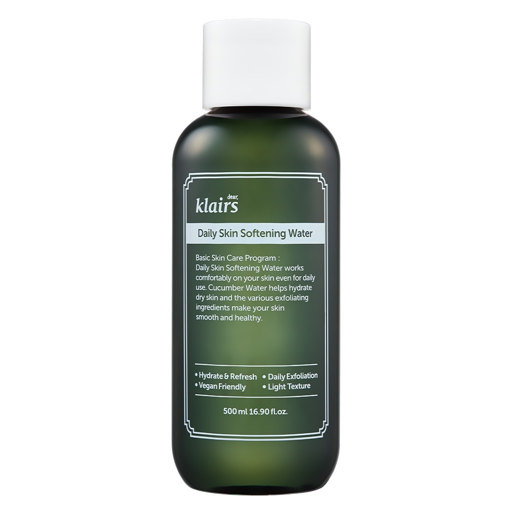Dear Klairs Daily Skin Softening Water With Cucumber Gentle Exfoliating Toner For Face & Body 500ml
