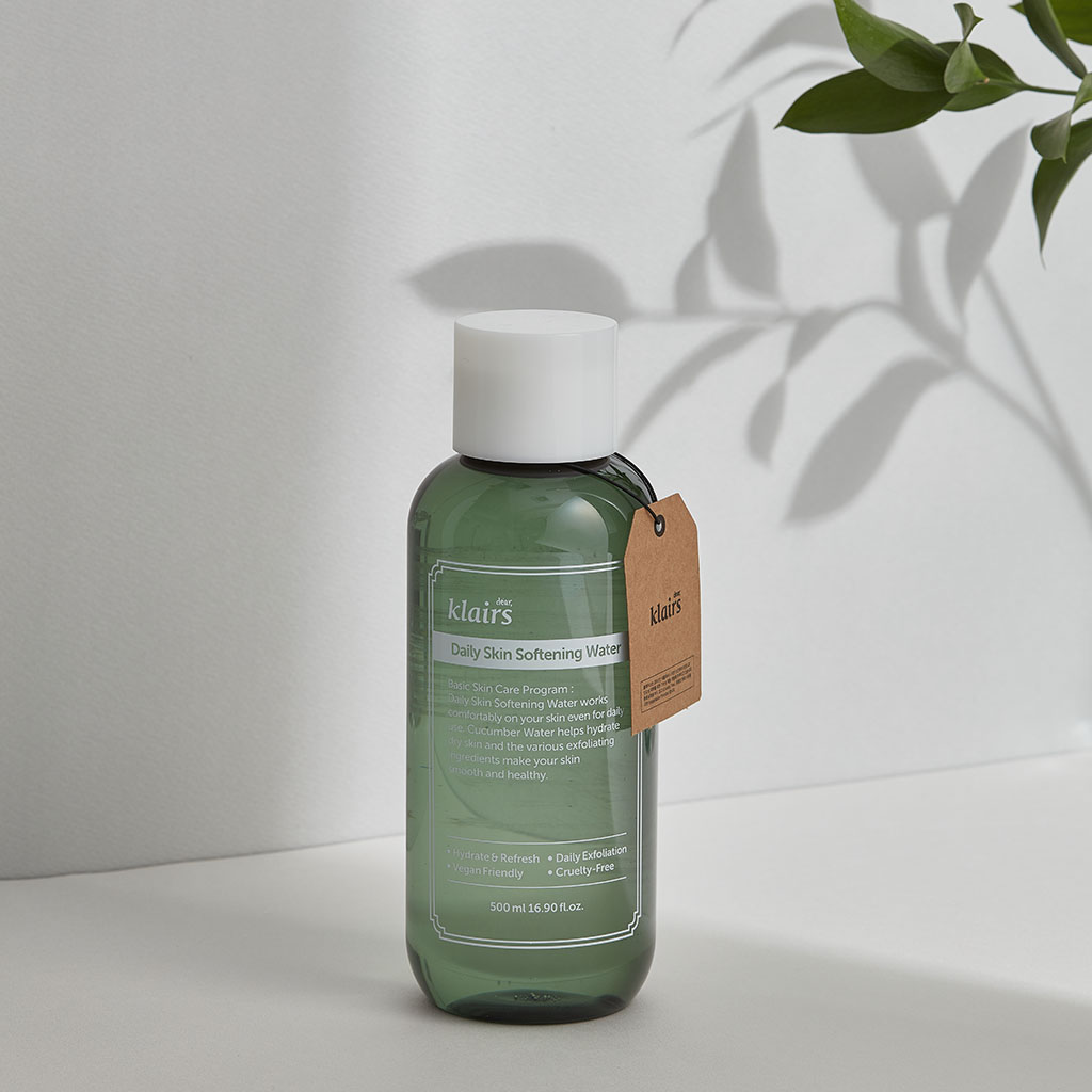Dear Klairs Daily Skin Softening Water With Cucumber Gentle Exfoliating Toner For Face & Body 500ml
