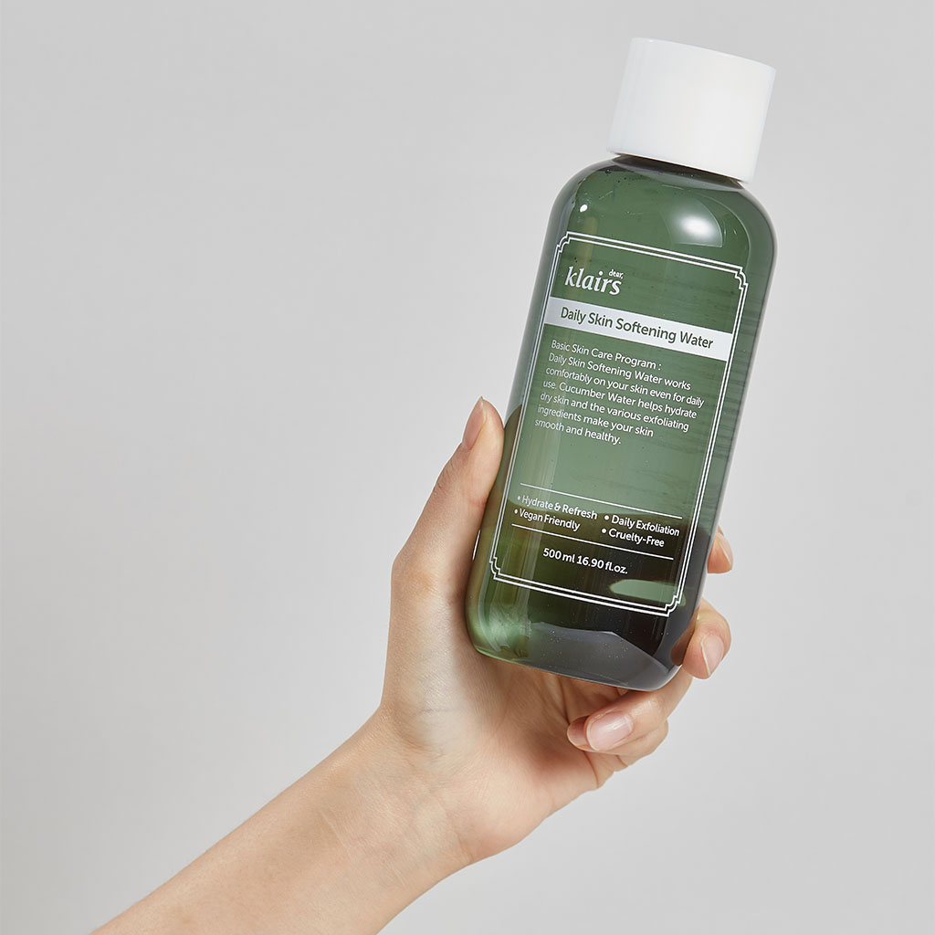 Dear Klairs Daily Skin Softening Water With Cucumber Gentle Exfoliating Toner For Face & Body 500ml
