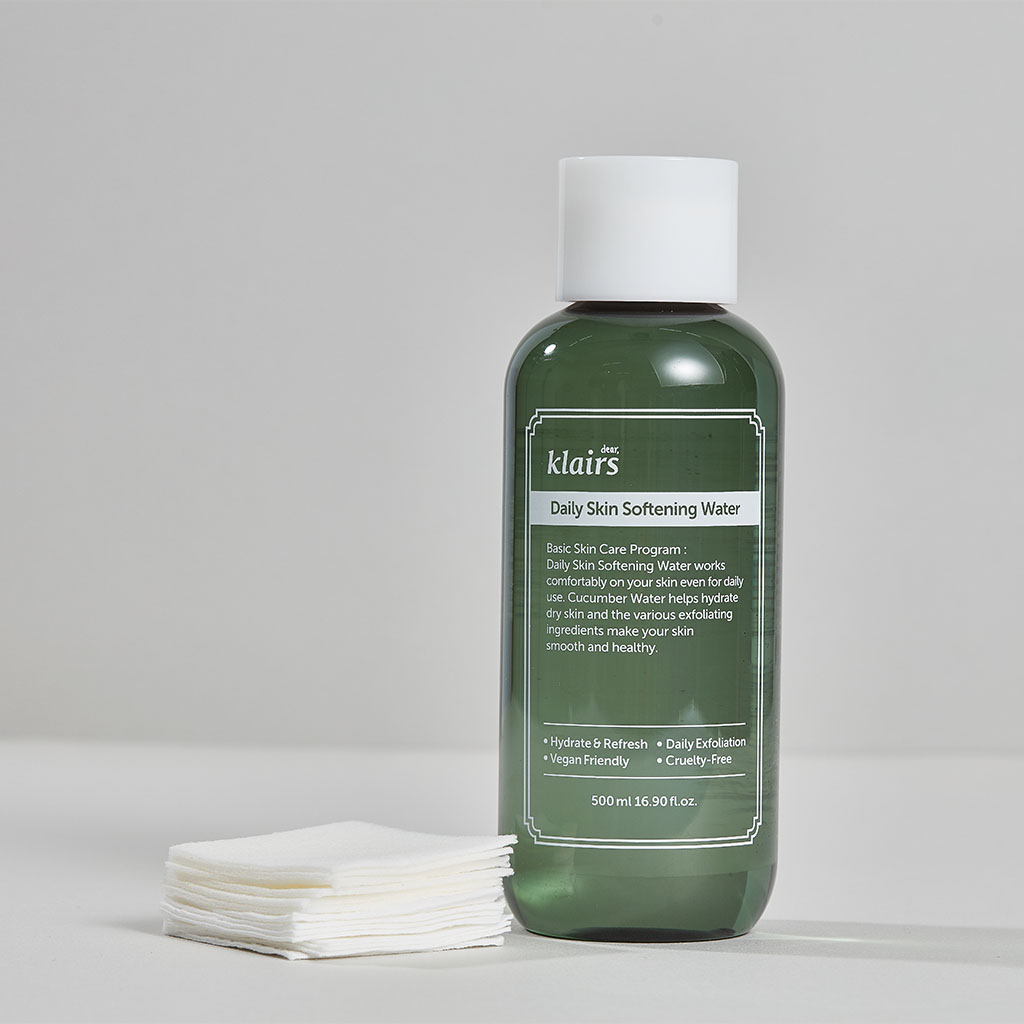 Dear Klairs Daily Skin Softening Water With Cucumber Gentle Exfoliating Toner For Face & Body 500ml