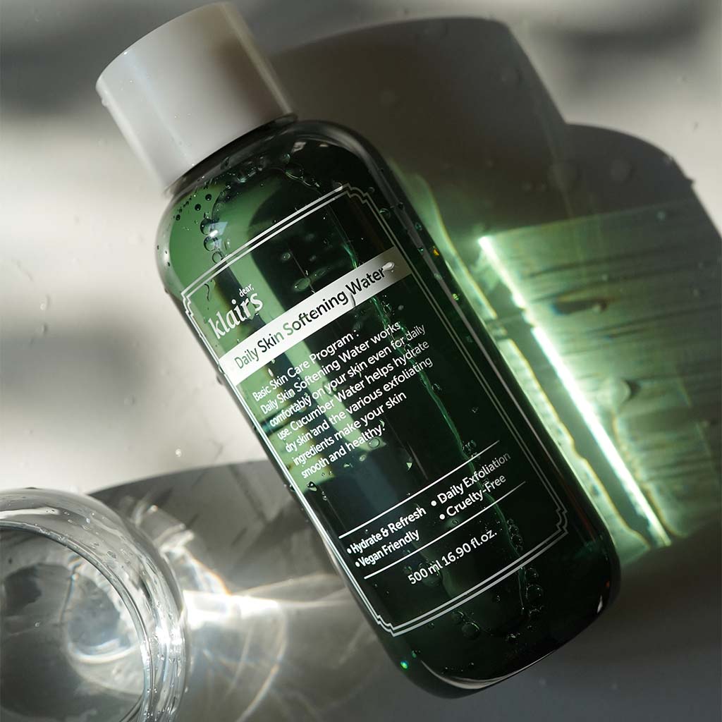 Dear Klairs Daily Skin Softening Water With Cucumber Gentle Exfoliating Toner For Face & Body 500ml