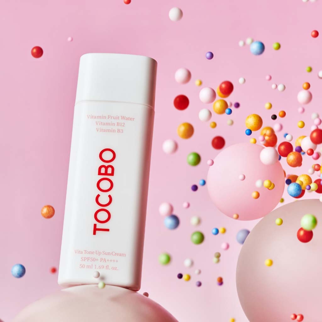 Tocobo Vita Pink Tone Up Sunscreen Cream SPF50+ & PA++++ With Vitamin Fruit Water, Vitamin B3 & B12 50ml 