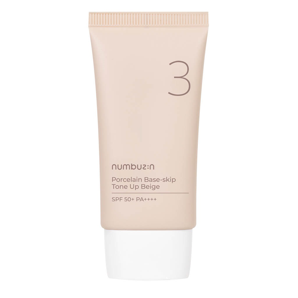 Numbuzin No 3 Porcelain Base Skip Tone Up SPF50+ PA+++ Tinted Sunscreen - Beige Color 50ml
