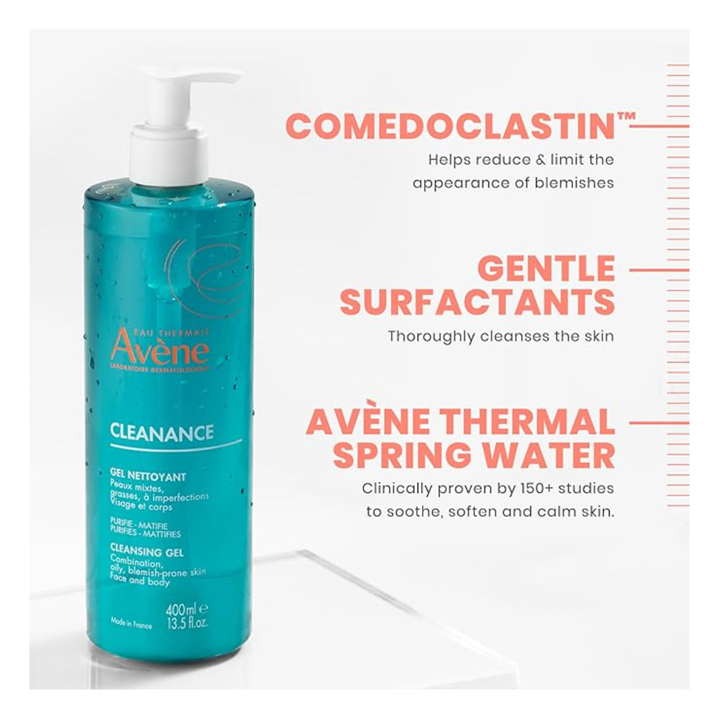 Avene Cleanance Cleansing Gel For Face & Body 400ml