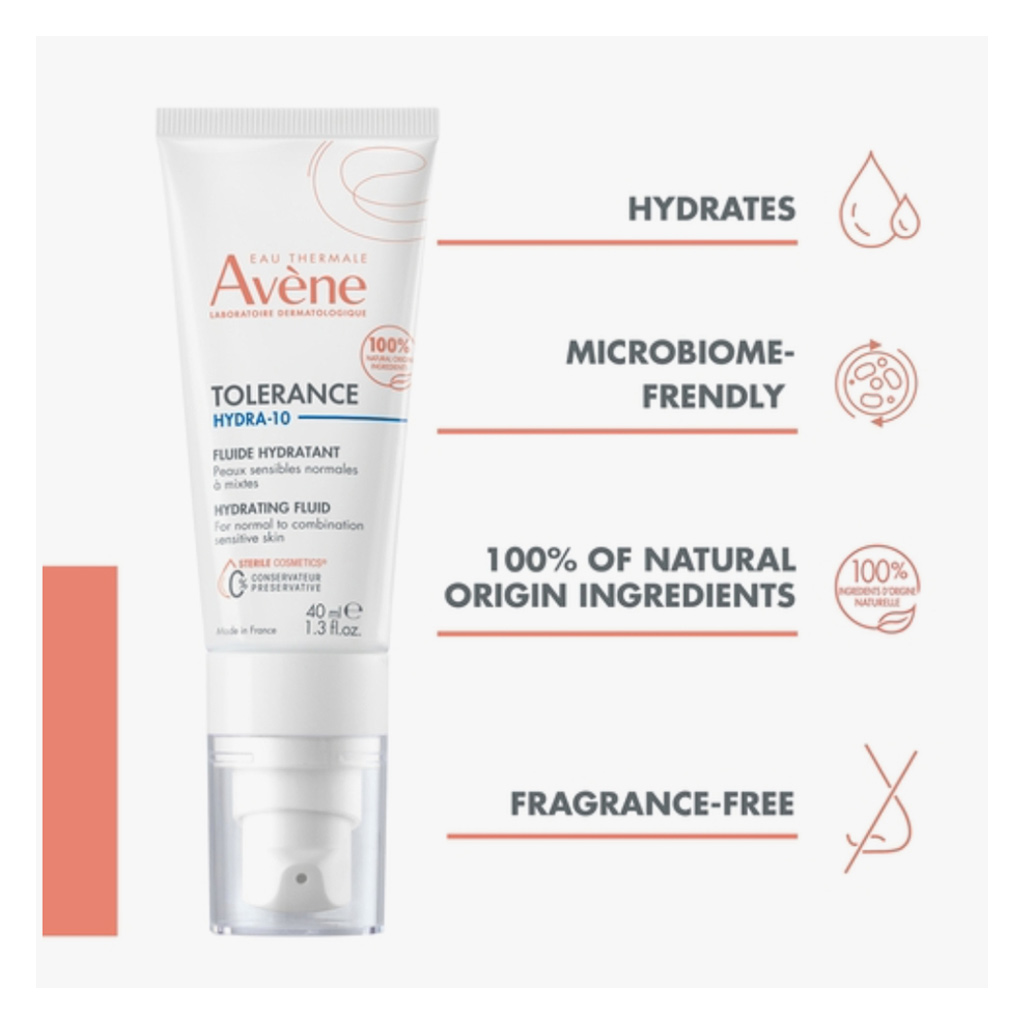 Avene Tolerance Hydra-10 Hydrating Fluid For Normal To Combination Skin 40ml