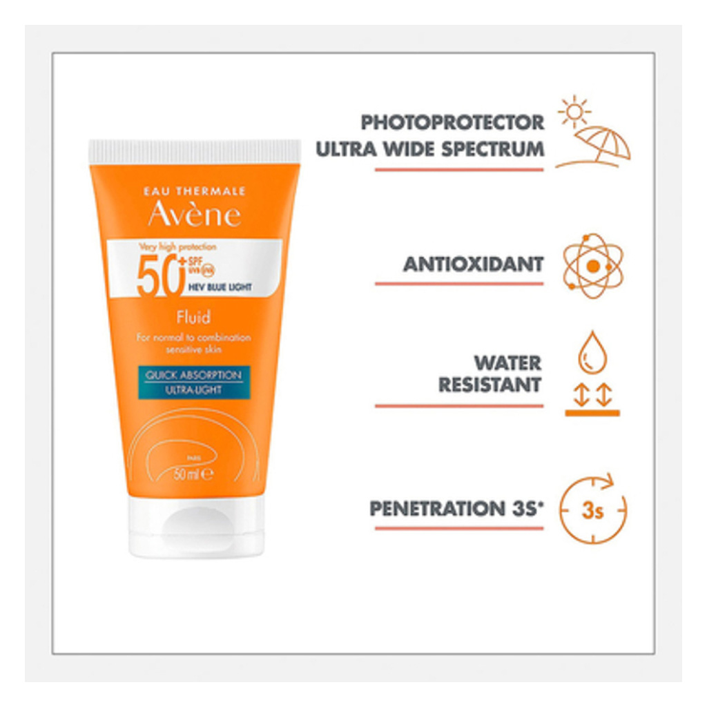 Avene SPF50+ Ultra-Light Fluid Sunscreen 50ml