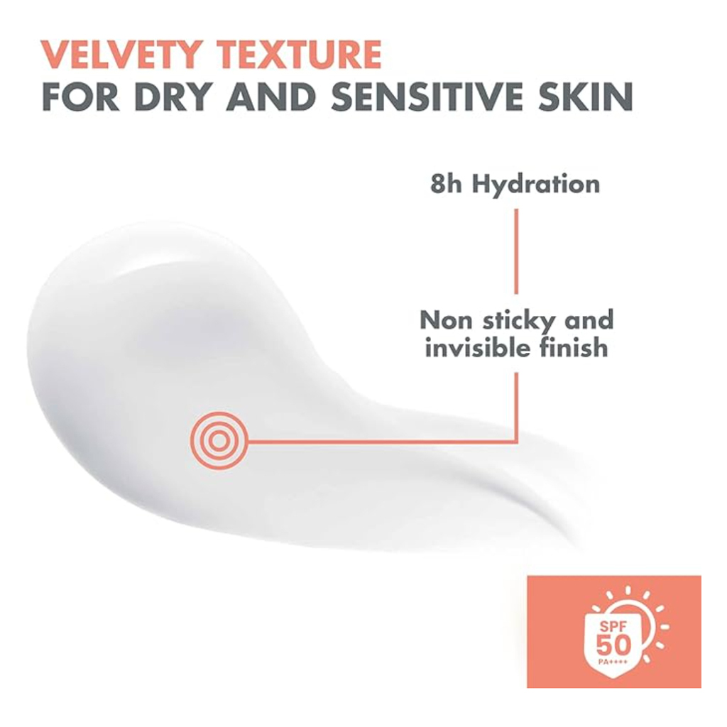 Avene Fragrance Free SPF 50+ Sunscreen Cream For Dry & Sensitive Skin 50ml