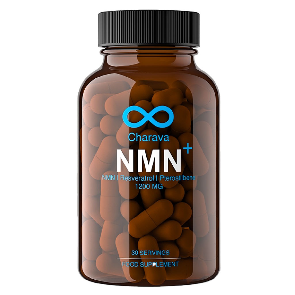 Charava NMN+, Resveratrol & Pterostilbene 1200mg Antiaging Supplement Capsules, Pack of 60’s