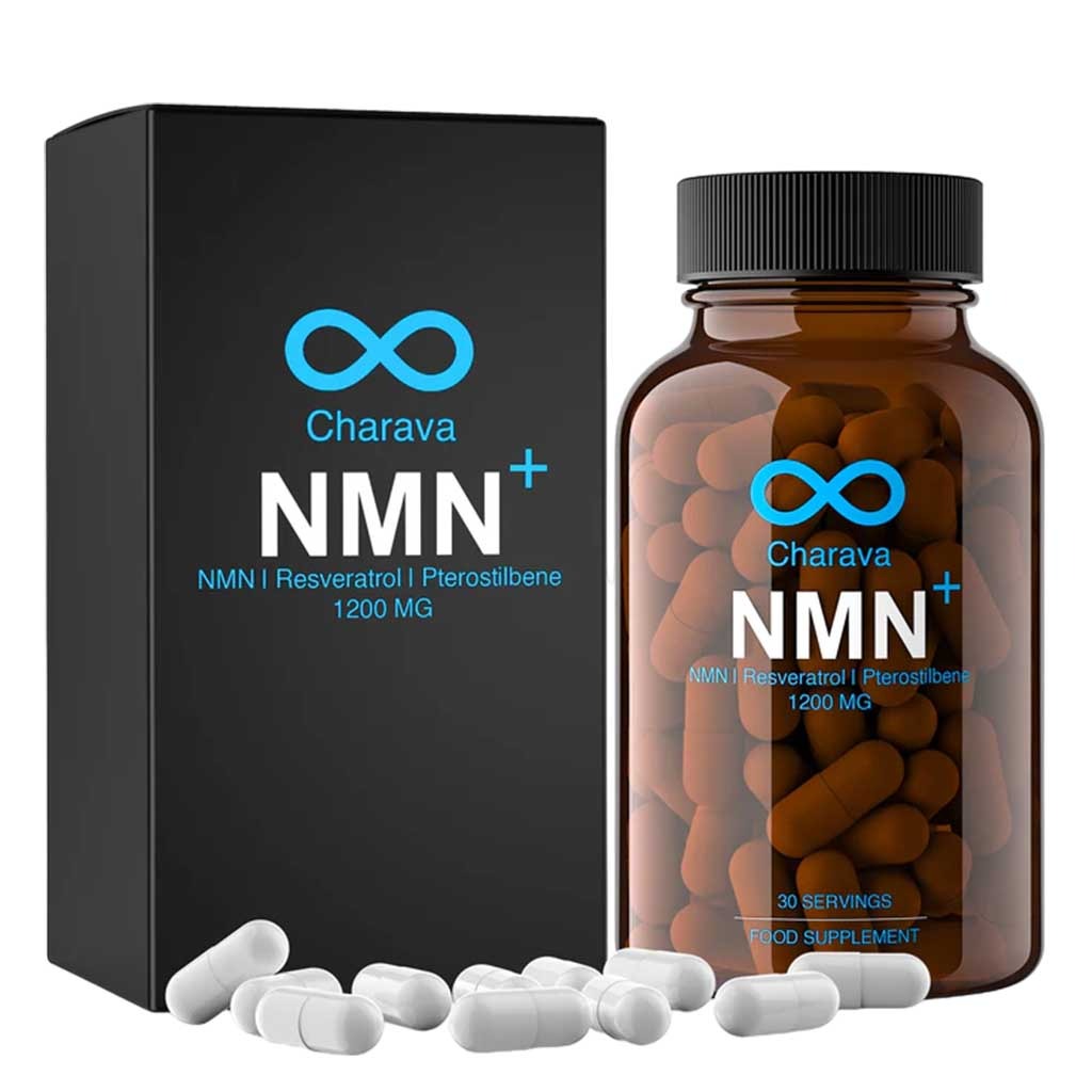 Charava NMN+, Resveratrol & Pterostilbene 1200mg Antiaging Supplement Capsules, Pack of 60’s