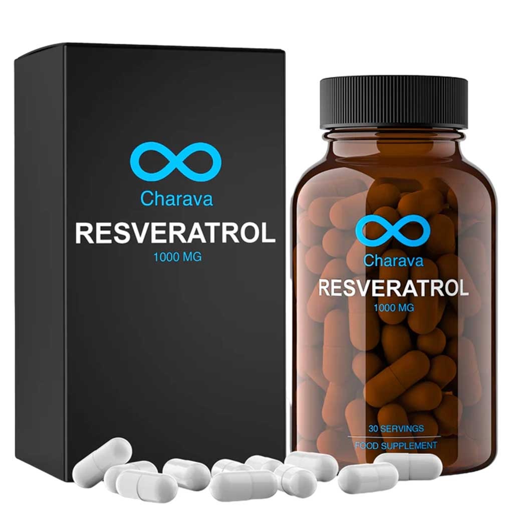 Charava Resveratrol 1000mg Antiaging Supplement Capsules, Pack of 60's