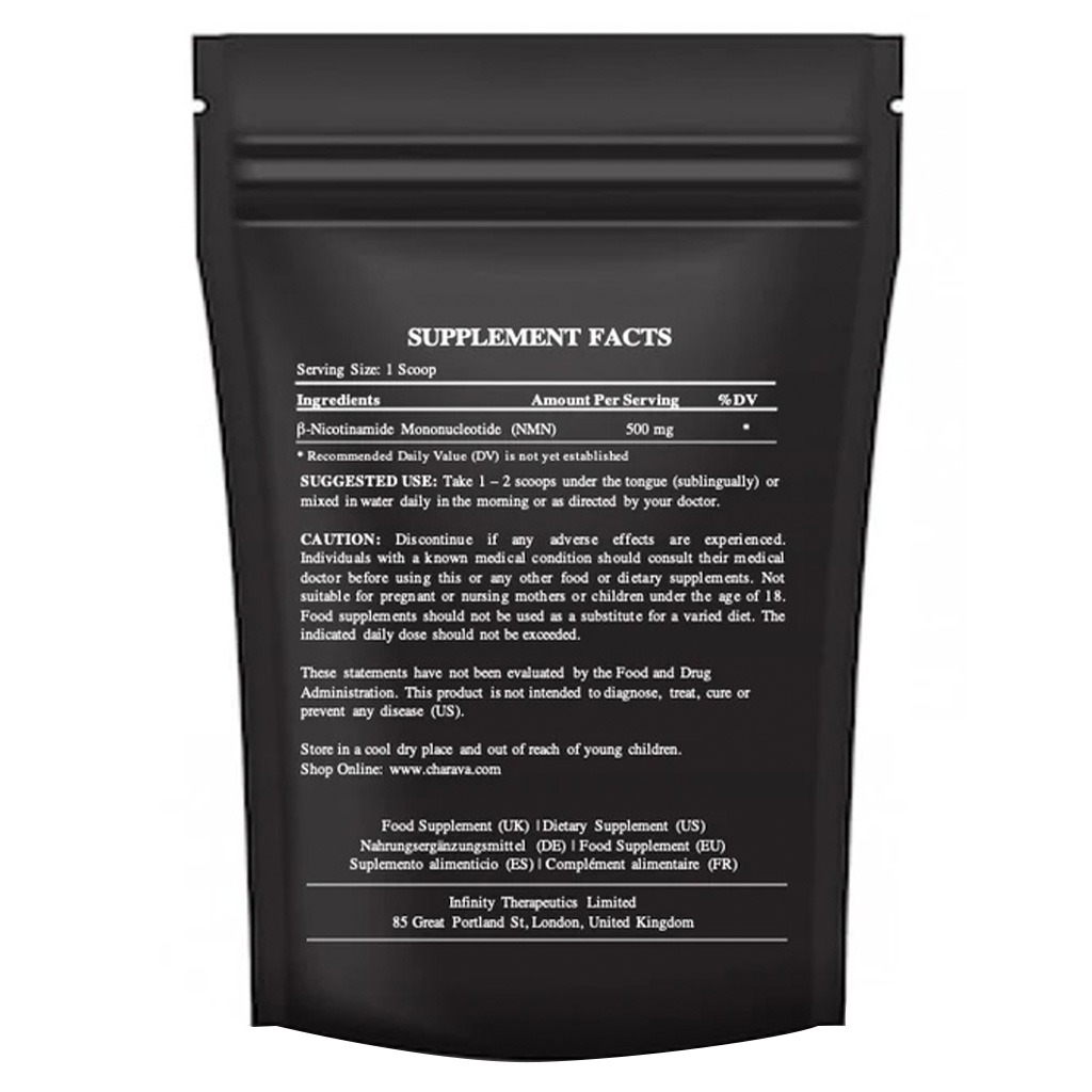 Charava NMN Antiaging Supplement NAD+ Activator Powder 30g - 60 Servings 