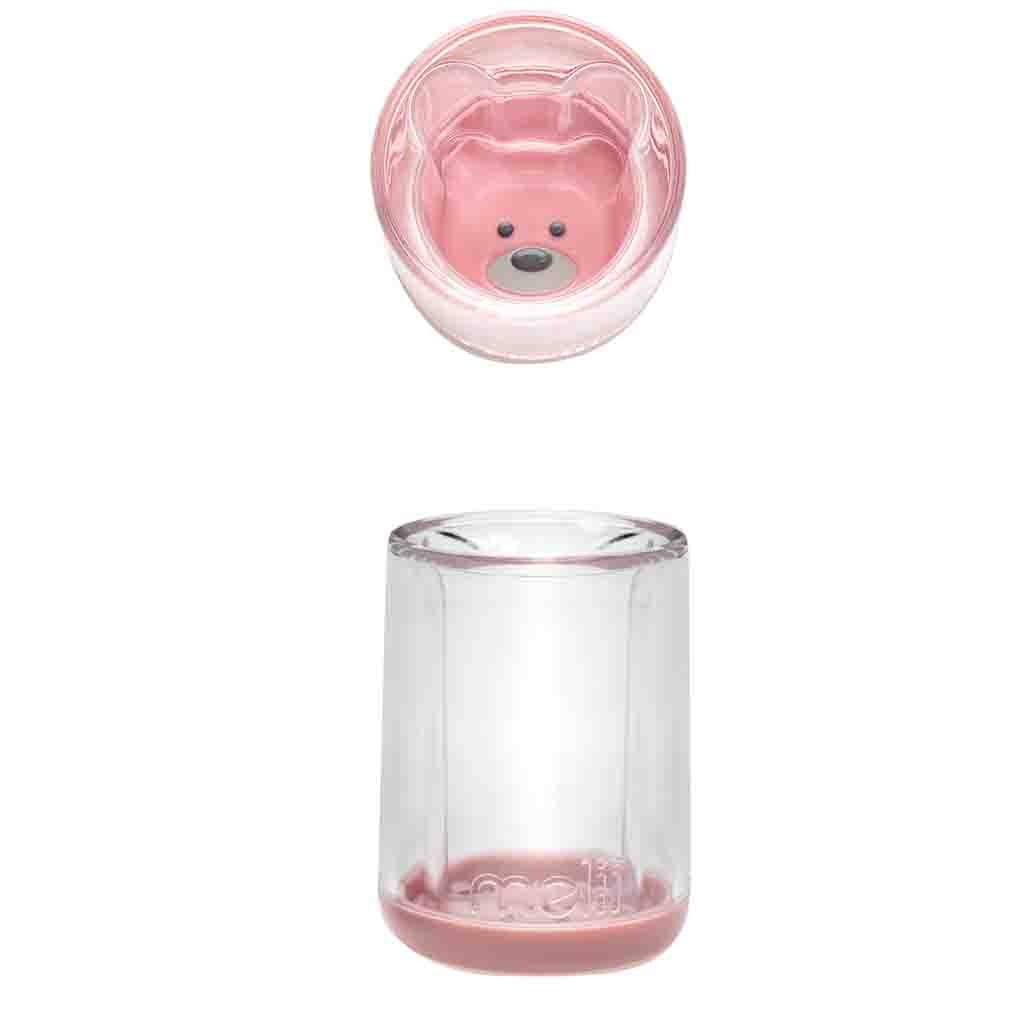 Melii Double Walled Baby Sippy Cup - Pink Bear For 12+ Months, 145ml