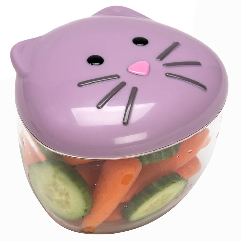 Melii Kids Snack Container - Purple Cat 232 ml, Pack of 1's