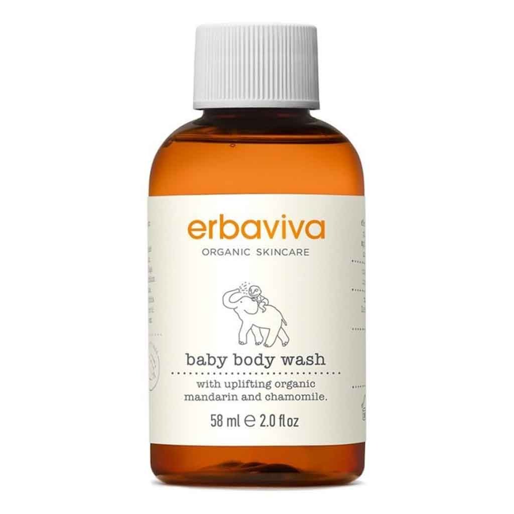 Erbaviva Organic Skincare Travel Baby Body Wash With Chamomile & Mandarin 58ml