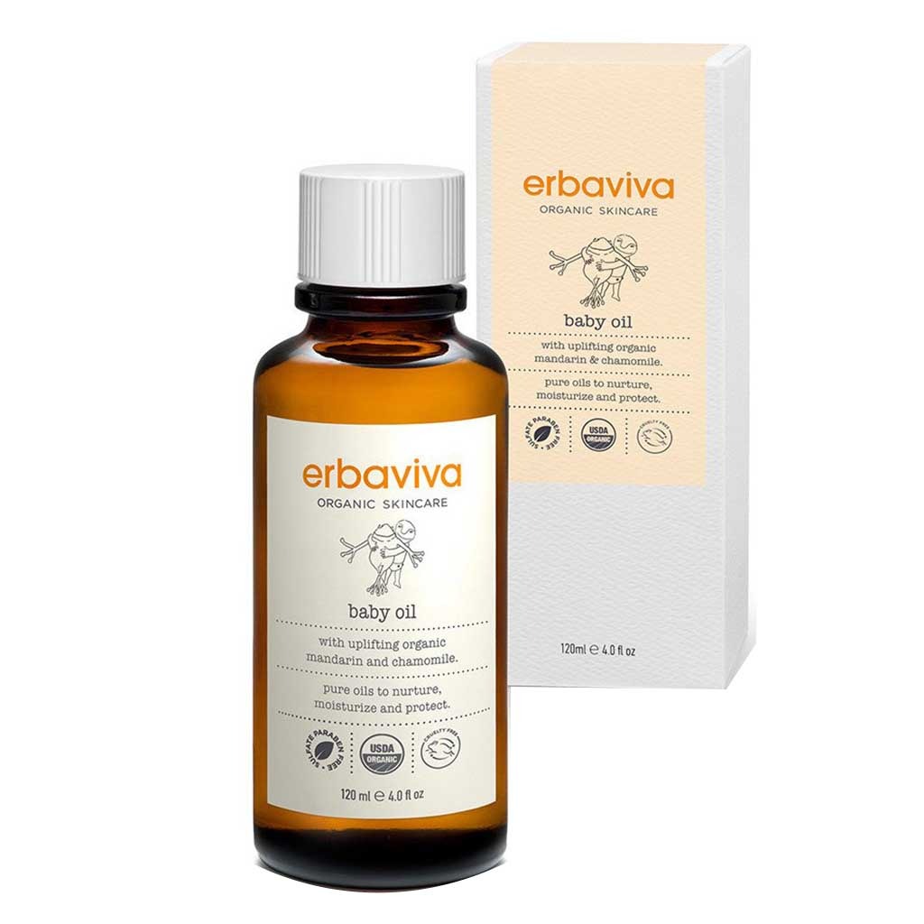 Erbaviva Organic Skincare Moisturizing Baby Oil With Chamomile & Mandarin 120ml