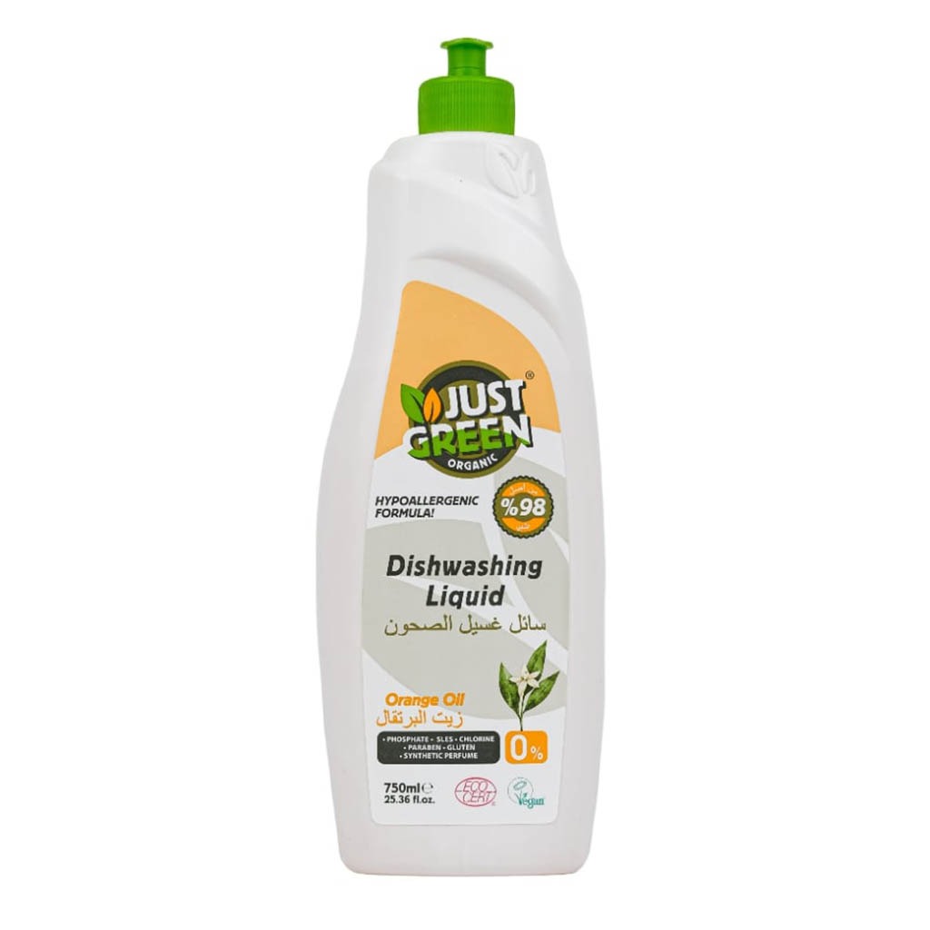 Just Green Organic Orange Oil Dishwashing Liquid 750ml