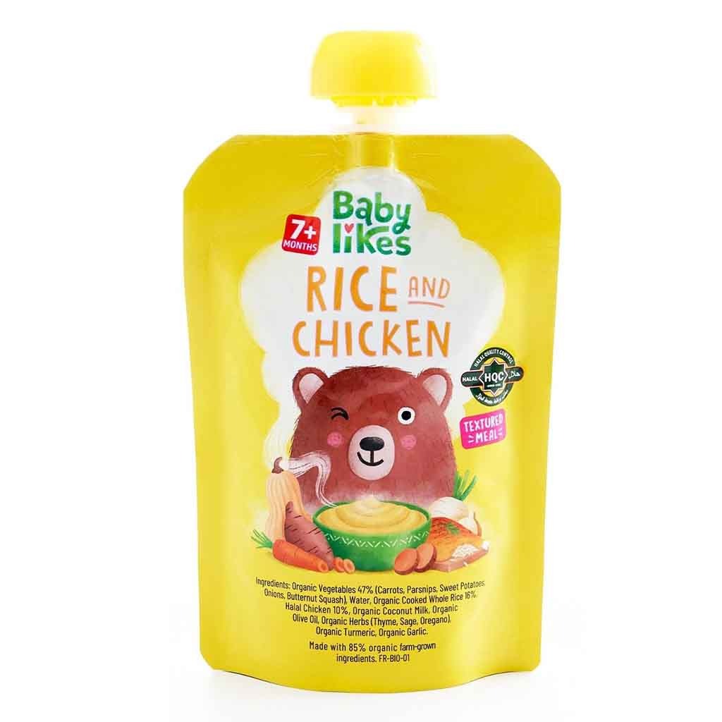 Babylikes Rice & Chicken Stage 2 For 7+ Months Organic Baby Puree 130g