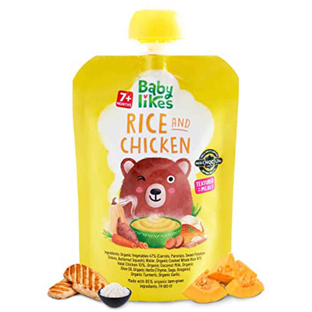 Babylikes Rice & Chicken Stage 2 For 7+ Months Organic Baby Puree 130g