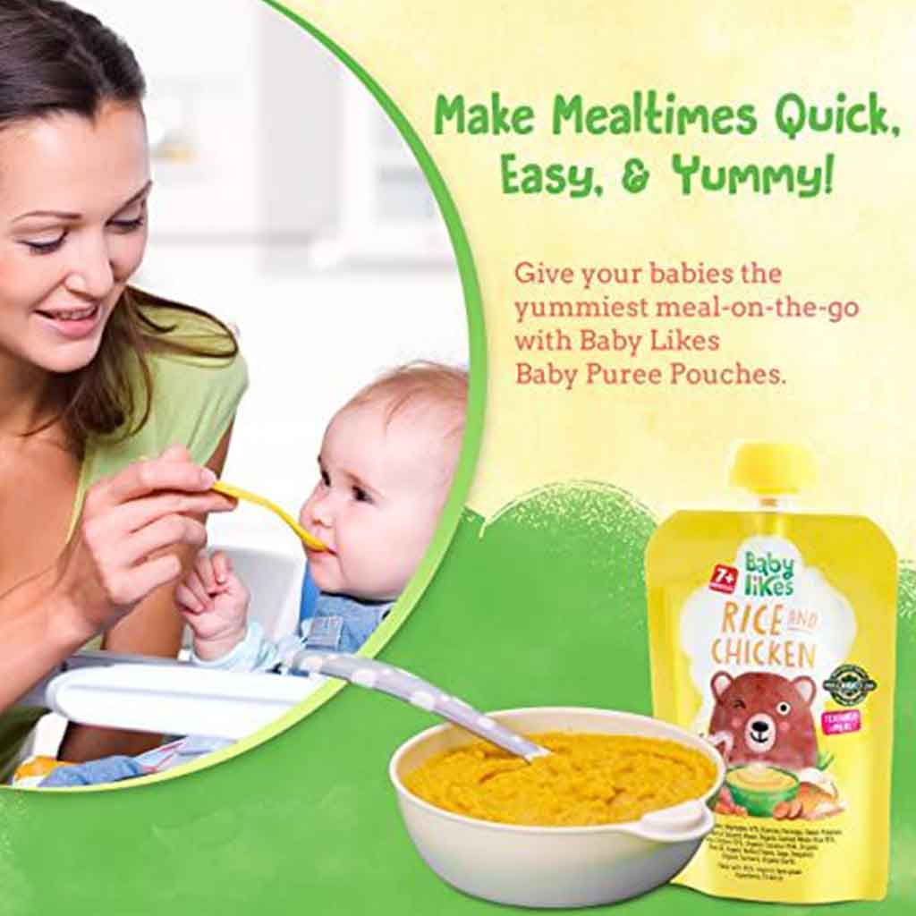 Babylikes Rice & Chicken Stage 2 For 7+ Months Organic Baby Puree 130g