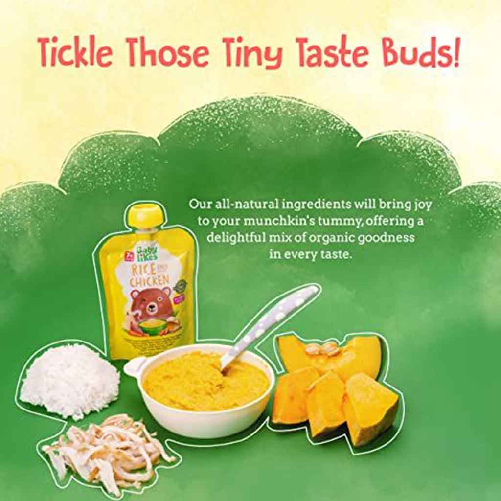 Babylikes Rice & Chicken Stage 2 For 7+ Months Organic Baby Puree 130g