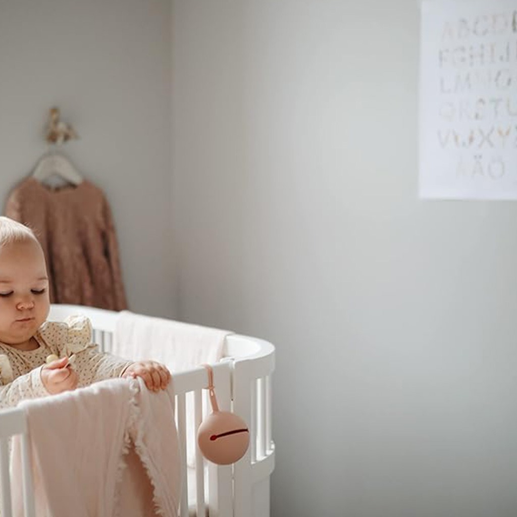 Mushie Silicone Baby Pacifier Case - Blush Color, Pack of 1’s