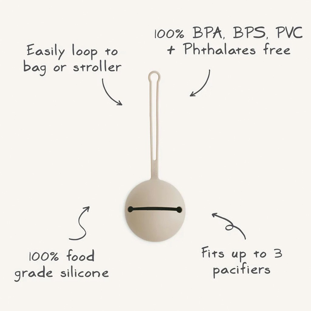 Mushie Silicone Baby Pacifier Case - Cambridge Blue Color, Pack of 1’s