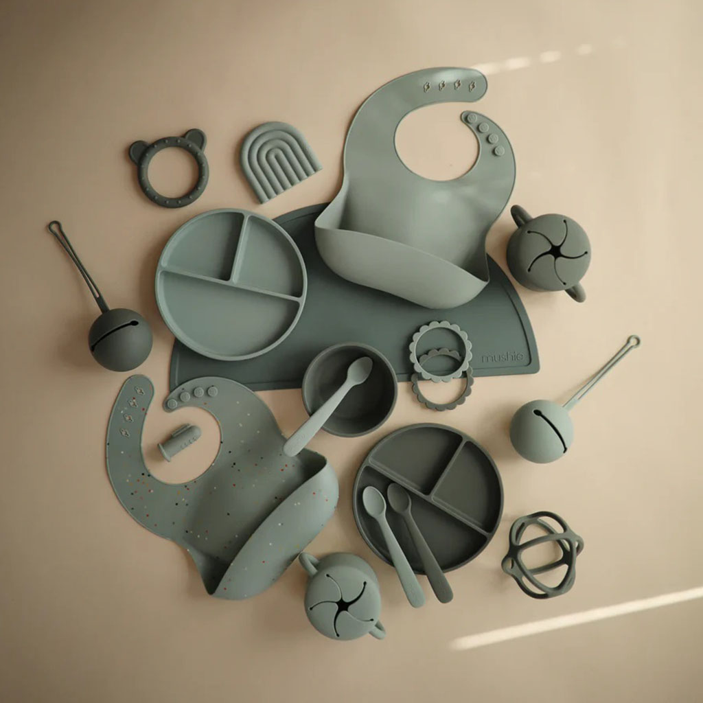 Mushie Silicone Baby Pacifier Case - Cambridge Blue Color, Pack of 1’s