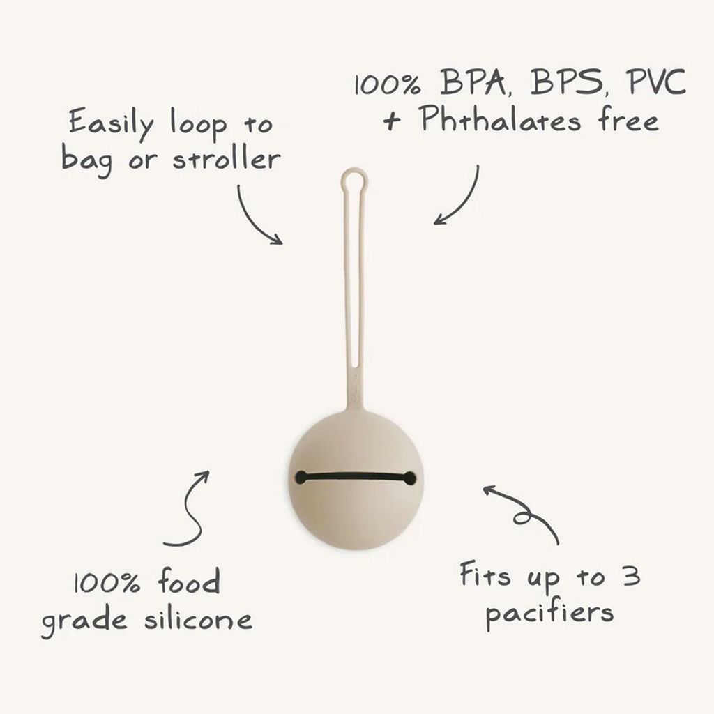 Mushie Silicone Baby Pacifier Case - Shifting Sand Color, Pack of 1’s