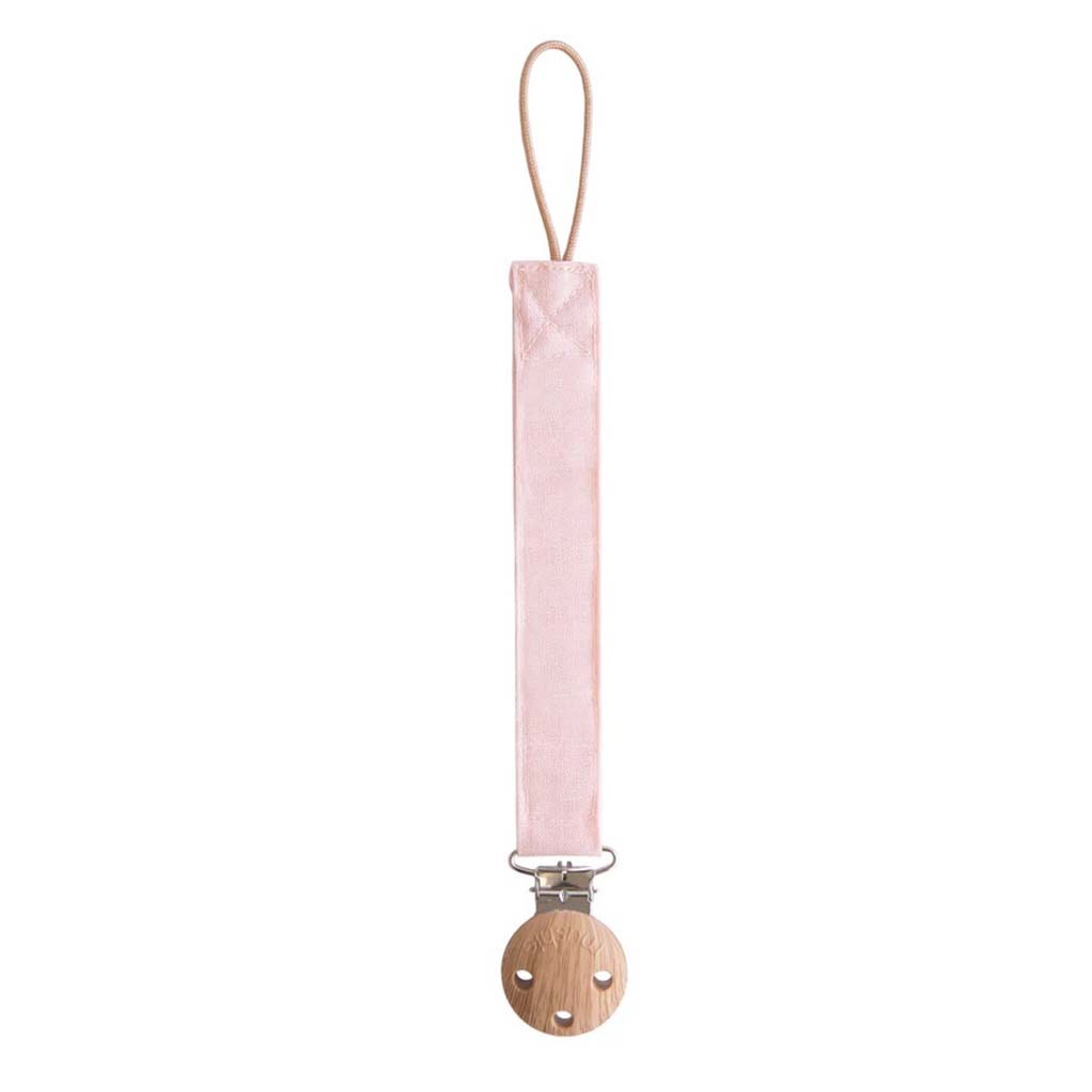 Mushie Baby Pacifier Linen Fabric Clip - Blush Color, Pack of 1’s