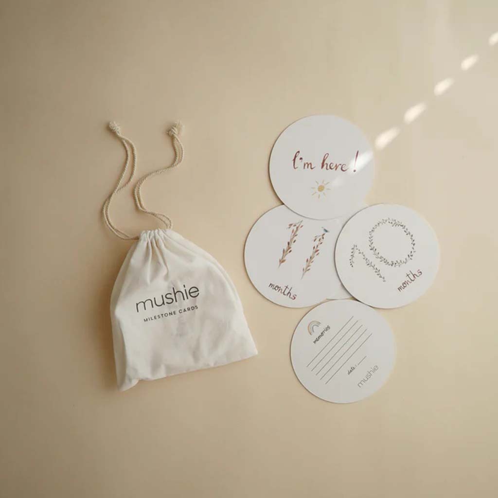 Mushie Baby Monthly Watercolor Milestone Cards, Pack of 16’s 