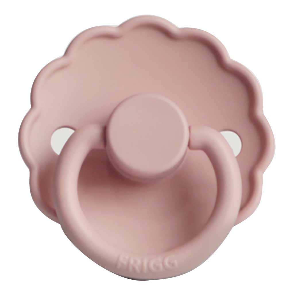 Frigg Daisy Silicone Baby Pacifiers, Size 1, 0-6 Month, Blush/ Cedar Color, Pack of 2’s