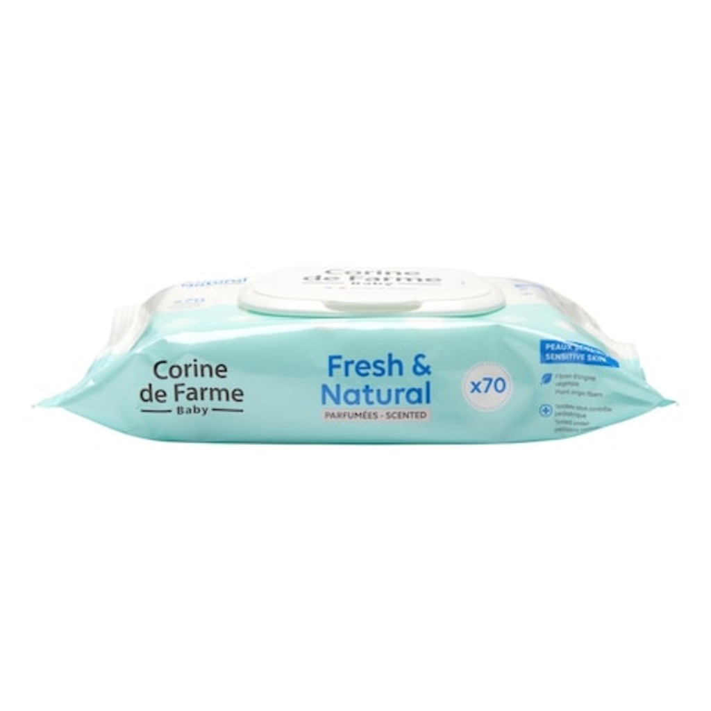 Corine De Farme Fresh & Natural Scented Baby Wipes, Pack of 70’s 